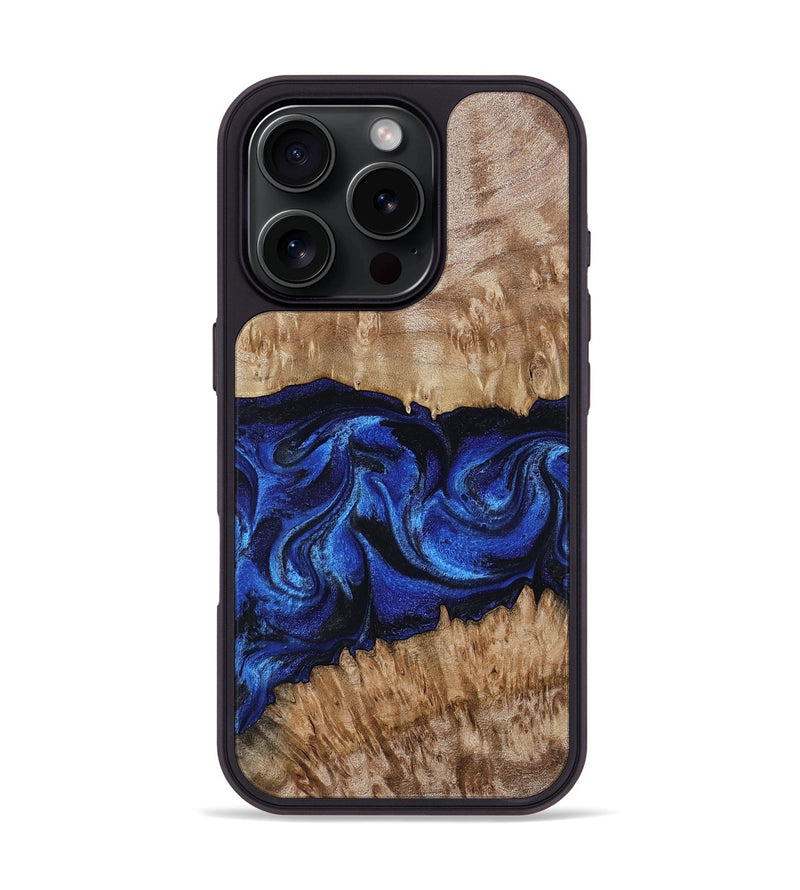 iPhone 16 Pro Wood Phone Case - Nels (Blue, 802886)