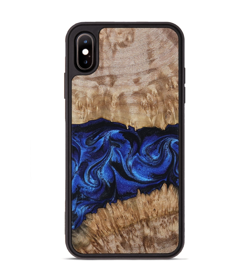 iPhone Xs Max Wood Phone Case - Nels (Blue, 802886)