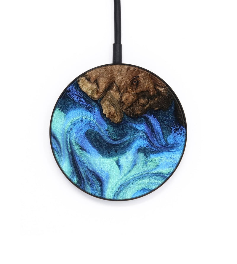 Circle Wood Wireless Charger - Odin (Blue, 802889)
