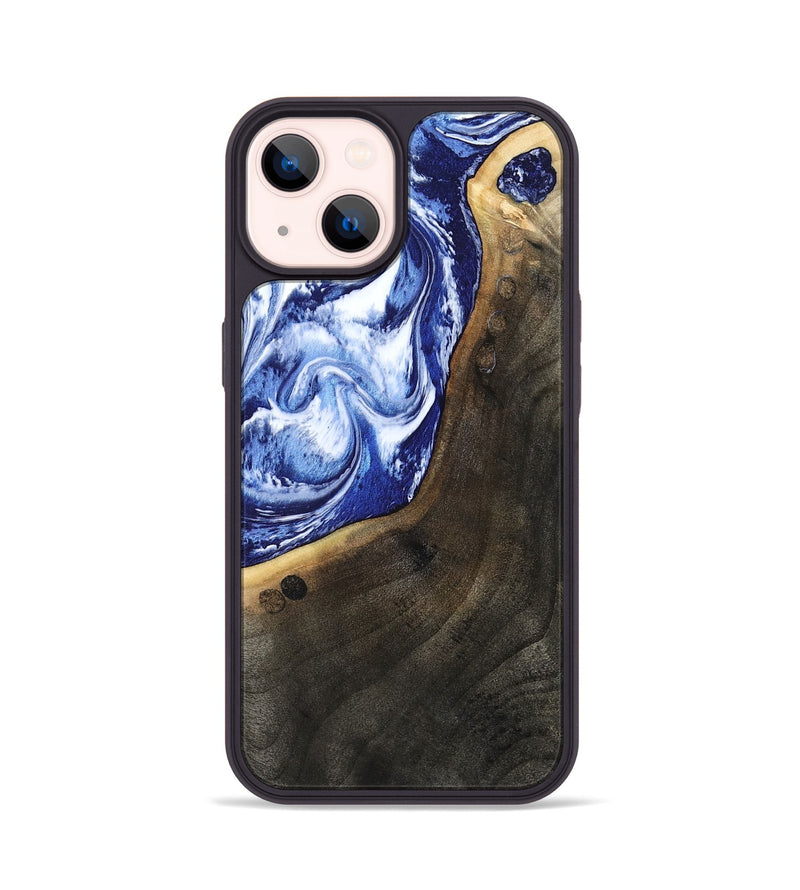 iPhone 14 Wood Phone Case - Veva (Blue, 802892)