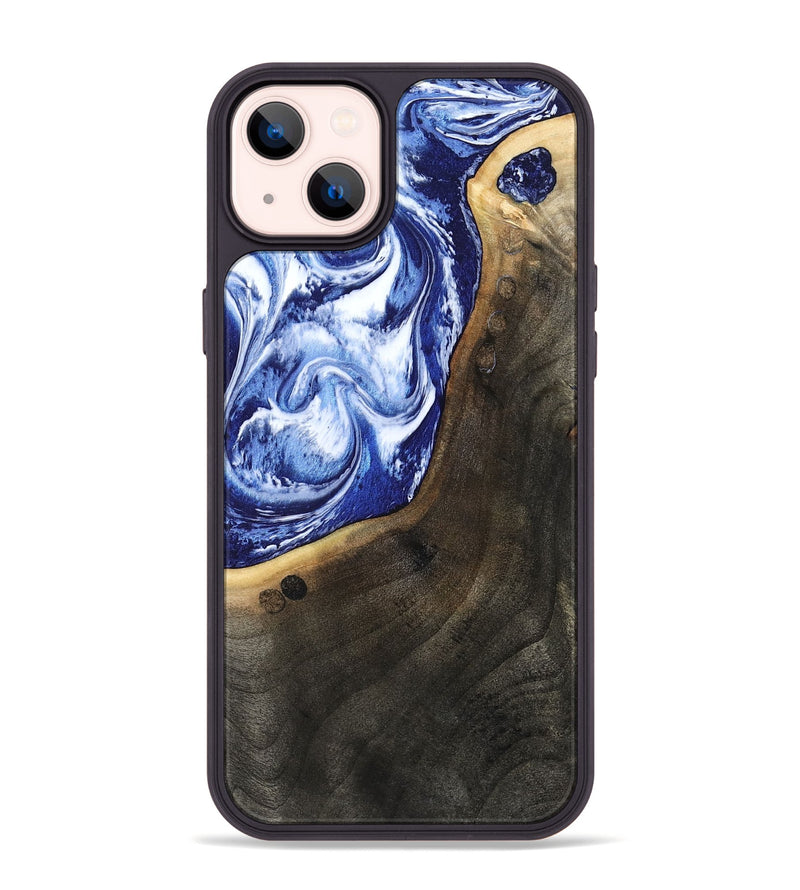 iPhone 14 Plus Wood Phone Case - Veva (Blue, 802892)