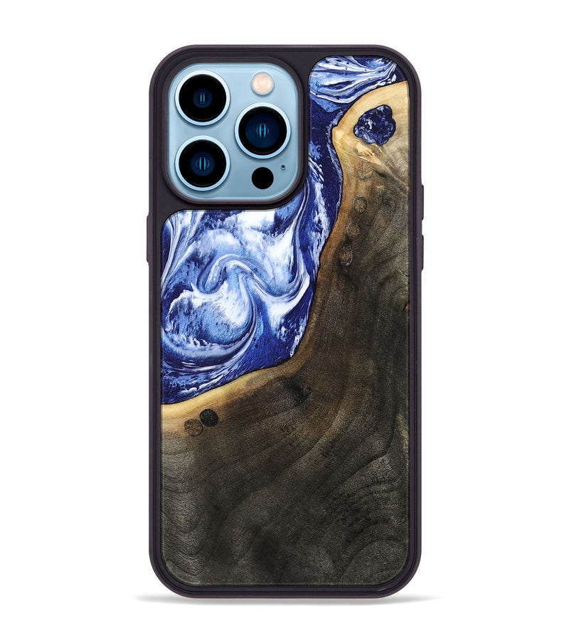 iPhone 14 Pro Max Wood Phone Case - Veva (Blue, 802892)