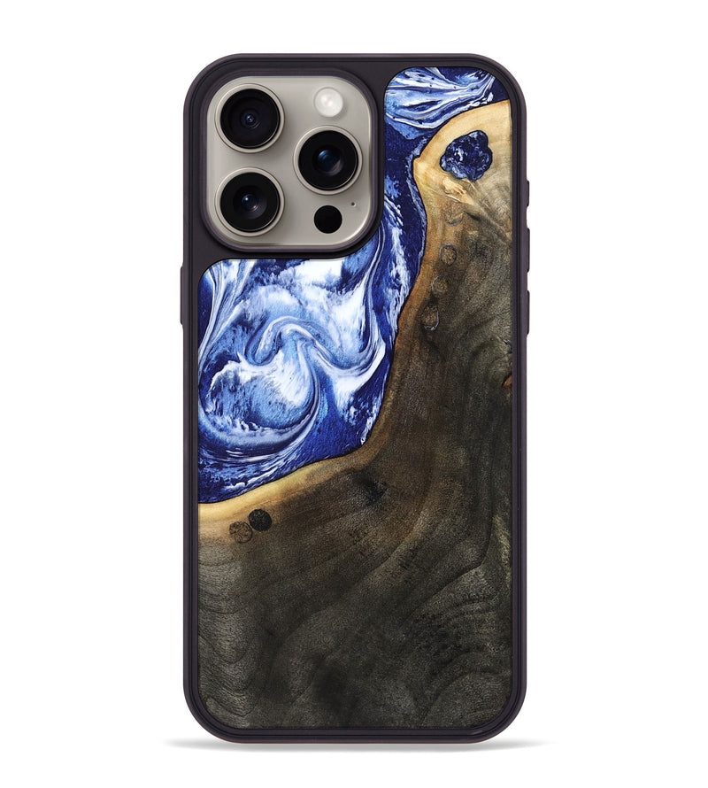 iPhone 15 Pro Max Wood Phone Case - Veva (Blue, 802892)
