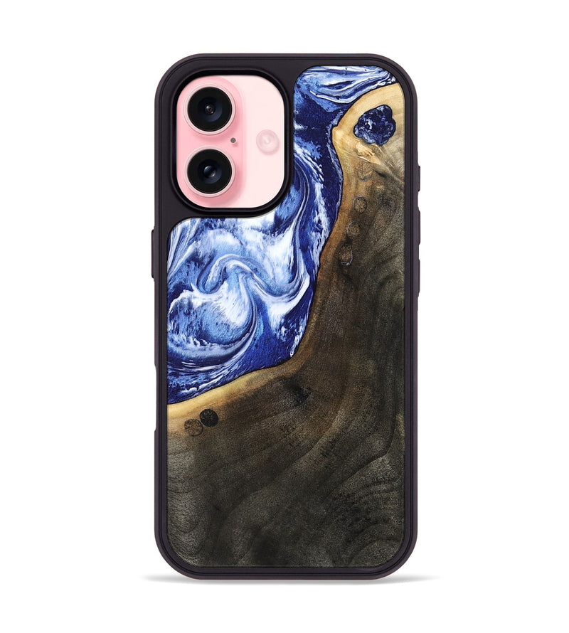 iPhone 16 Wood Phone Case - Veva (Blue, 802892)