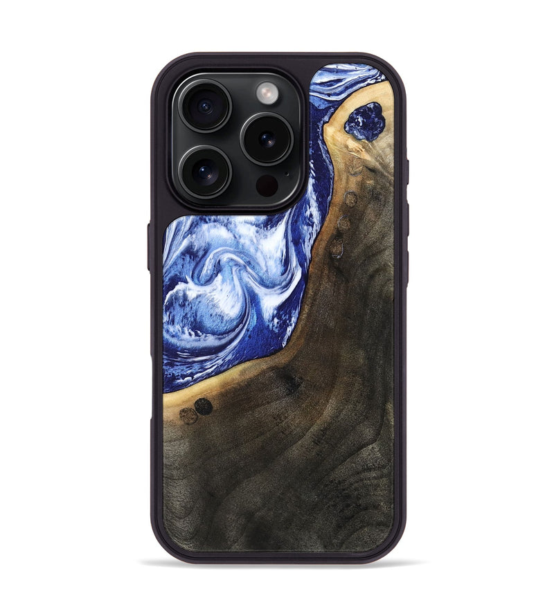 iPhone 16 Pro Wood Phone Case - Veva (Blue, 802892)
