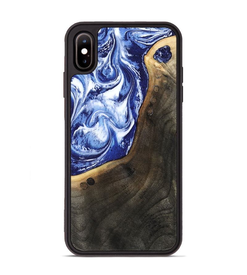 iPhone Xs Max Wood Phone Case - Veva (Blue, 802892)