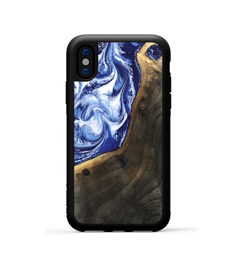 iPhone Xs Wood Phone Case - Veva (Blue, 802892)