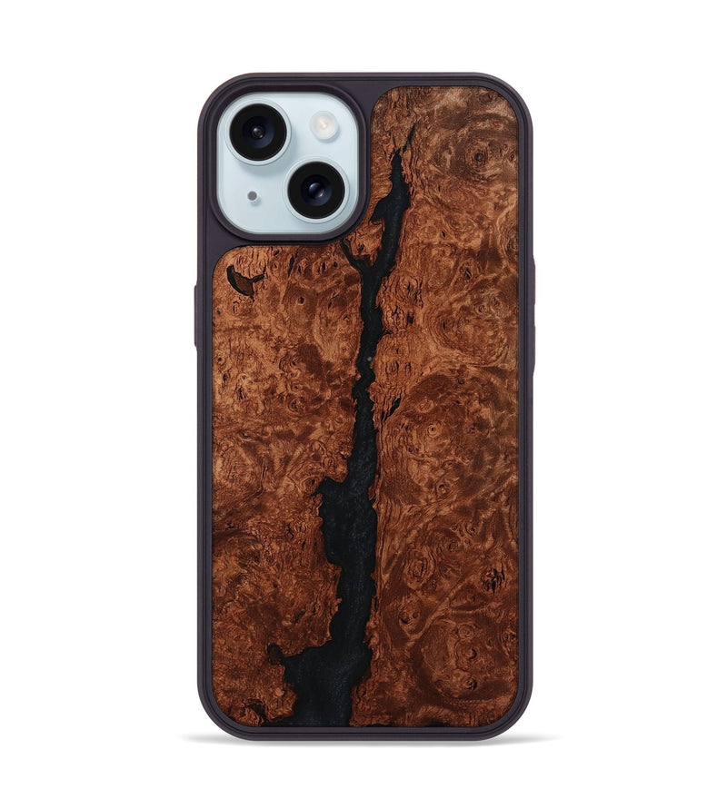 iPhone 15 Wood Phone Case - Mariann (Wood Burl, 802906)