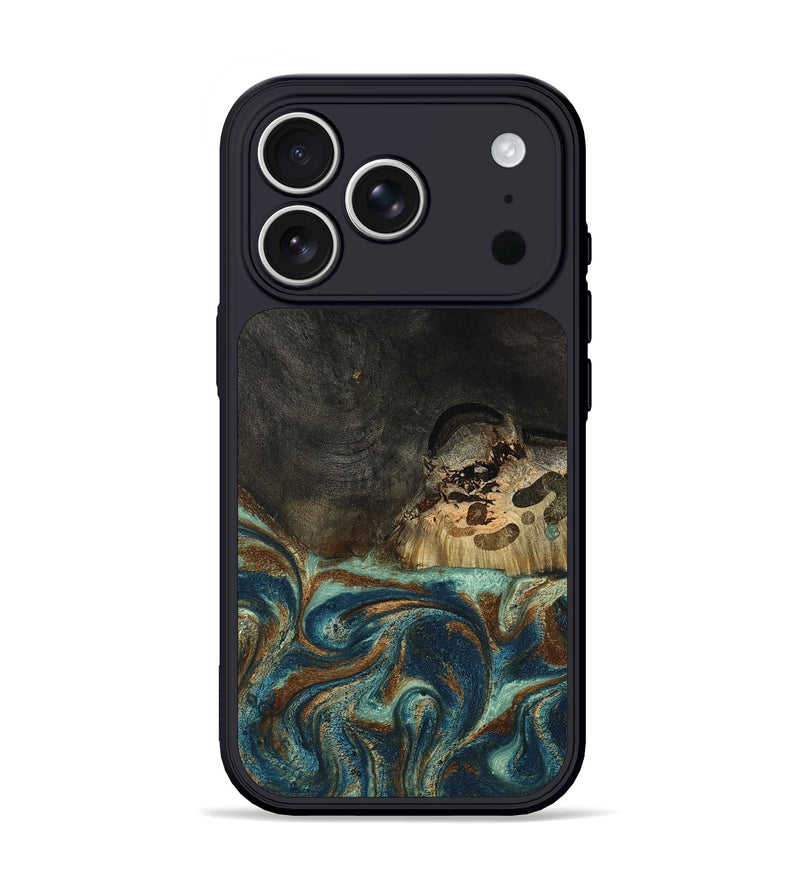 iPhone 17 Pro Wood Phone Case - Israel (Teal & Gold, 802965)