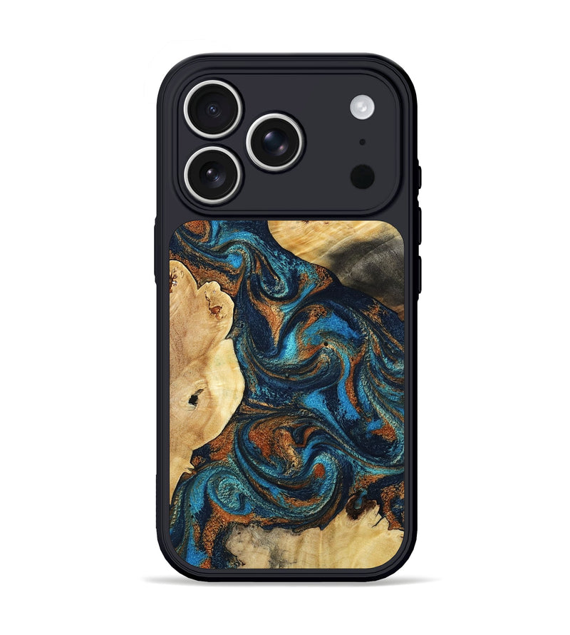 iPhone 17 Pro Wood Phone Case - Ursula (Teal & Gold, 802966)