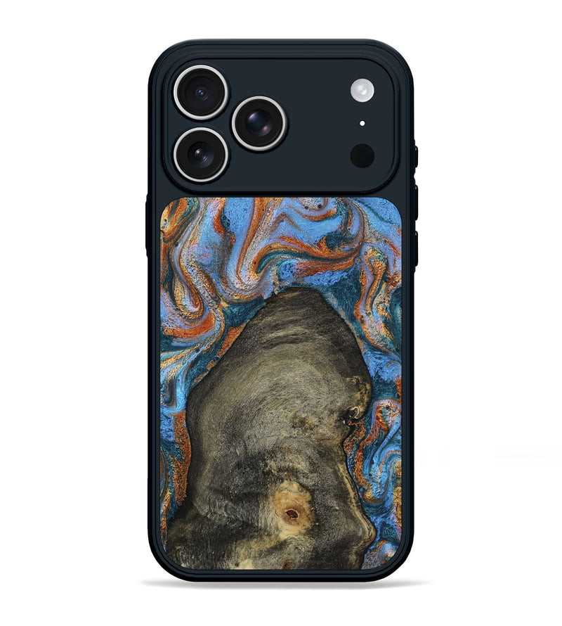 iPhone 17 Pro Max Wood Phone Case - Case (Teal & Gold, 802972)