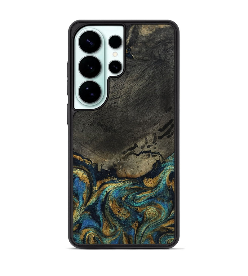 Galaxy S26 Ultra Wood Phone Case - Paisley (Teal & Gold, 802985)