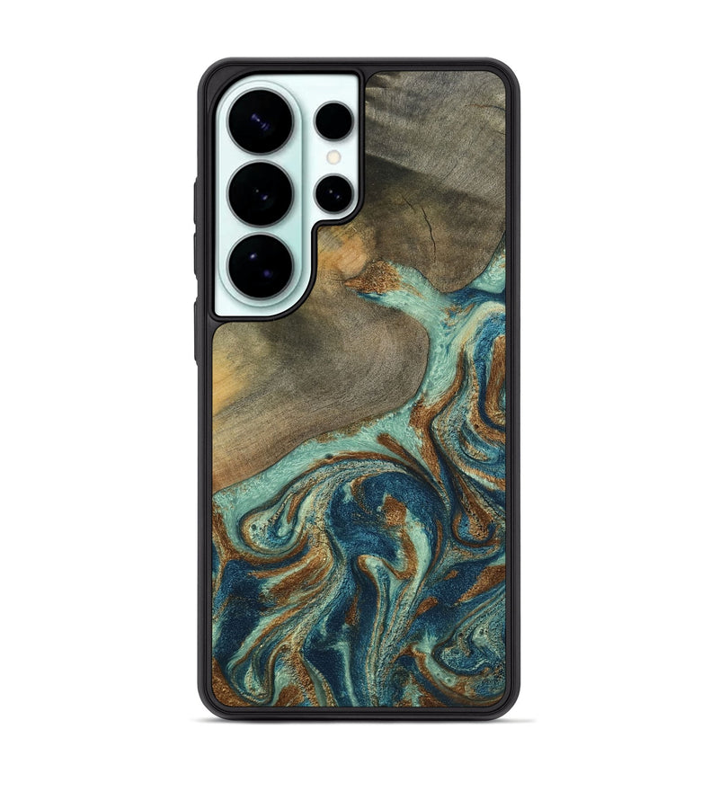 Galaxy S26 Ultra Wood Phone Case - Hailey (Teal & Gold, 802990)