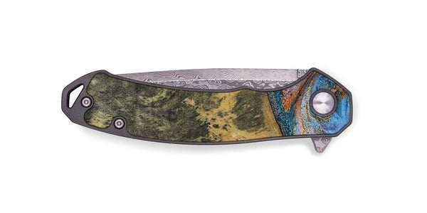 EDC Wood Pocket Knife - Rey (Teal & Gold, 802995)