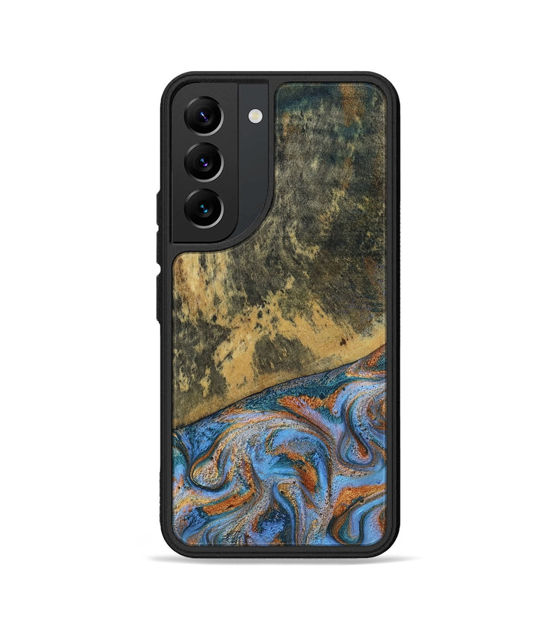 Galaxy S22 Wood Phone Case - Rey (Teal & Gold, 802995)