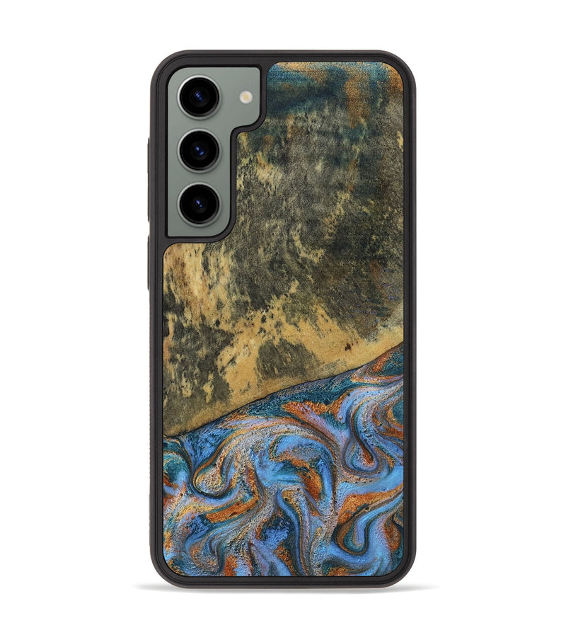 Galaxy S23 Plus Wood Phone Case - Rey (Teal & Gold, 802995)