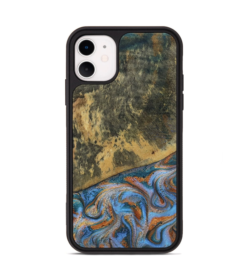 iPhone 11 Wood Phone Case - Rey (Teal & Gold, 802995)