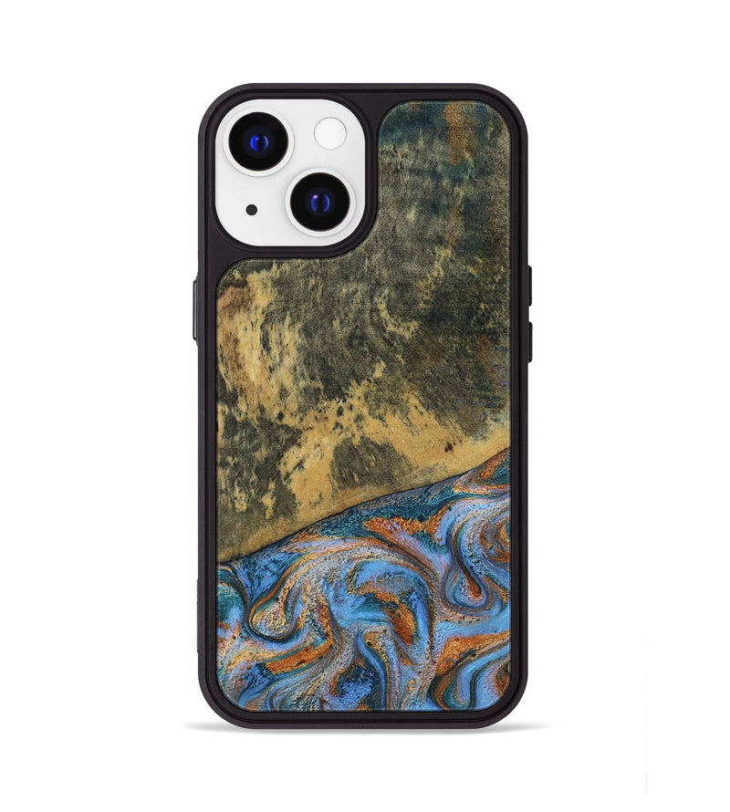 iPhone 13 Wood Phone Case - Rey (Teal & Gold, 802995)