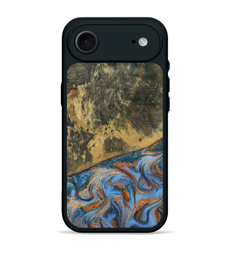 iPhone 17 Air Wood Phone Case - Rey (Teal & Gold, 802995)