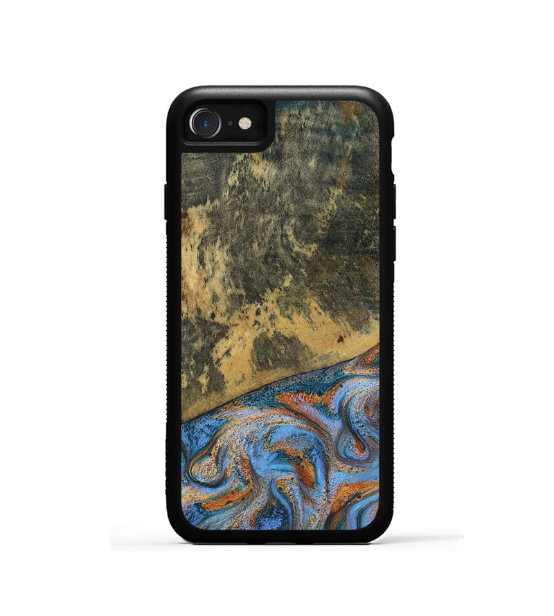 iPhone SE Wood Phone Case - Rey (Teal & Gold, 802995)