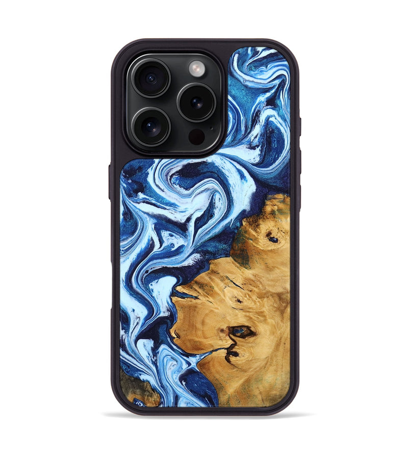 iPhone 16 Pro Wood Phone Case - Rivka (Blue, 802999)