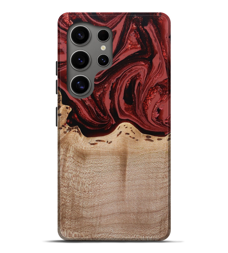 Galaxy S25 Ultra Wood Live Edge Phone Case - Carrie (Red, 803001)