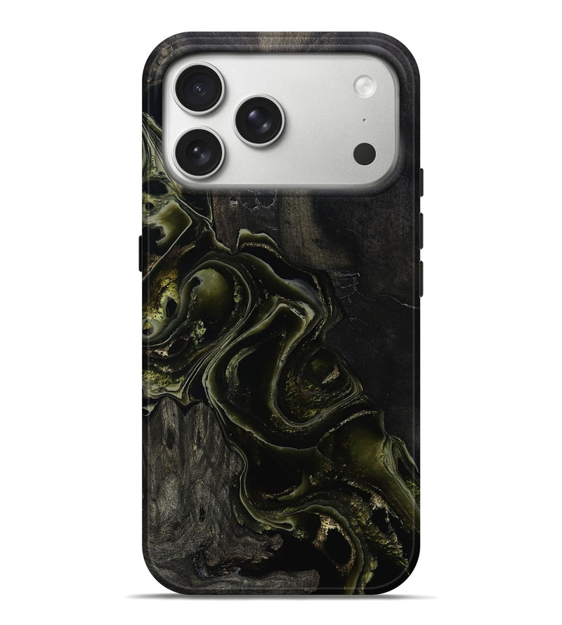 iPhone 17 Pro Max Wood Live Edge Phone Case - Kristyn (Green, 803003)