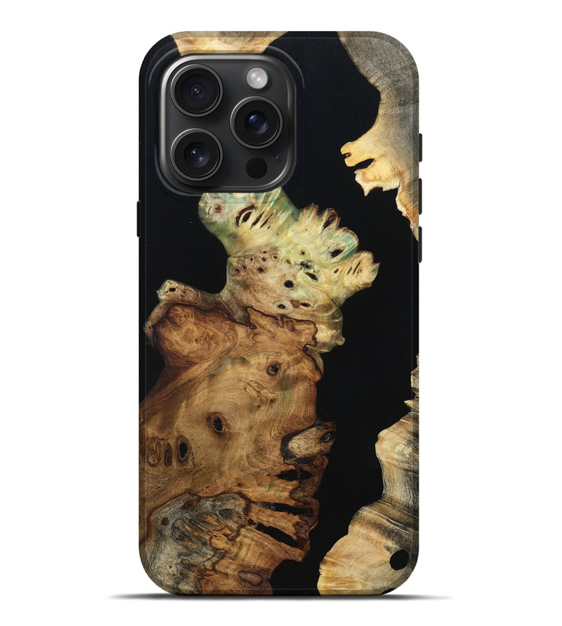 iPhone 16 Pro Max Wood Live Edge Phone Case - Pansy (Wood Burl, 803010)