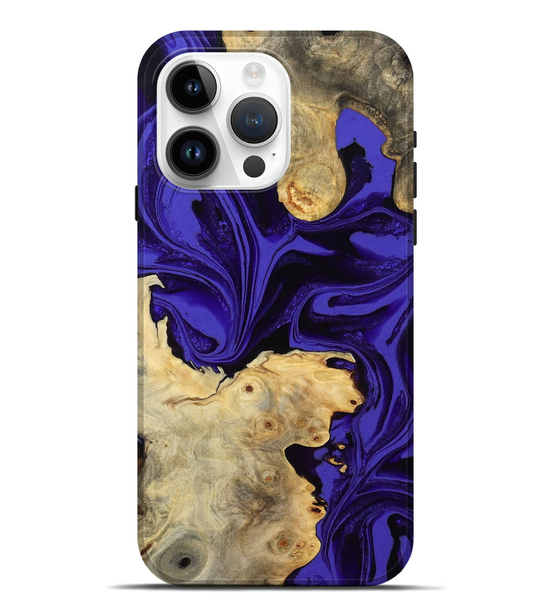 iPhone 15 Pro Max Wood Live Edge Phone Case - Edna (Purple, 803021)