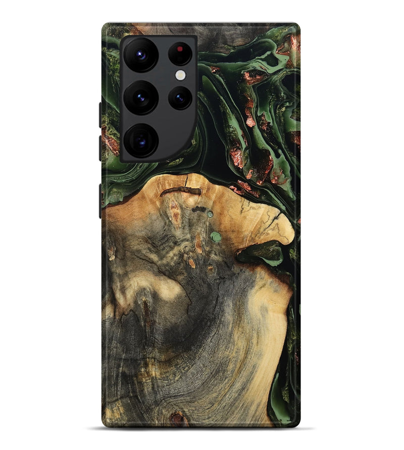 Galaxy S22 Ultra Wood Live Edge Phone Case - Rollin (Green, 803025)