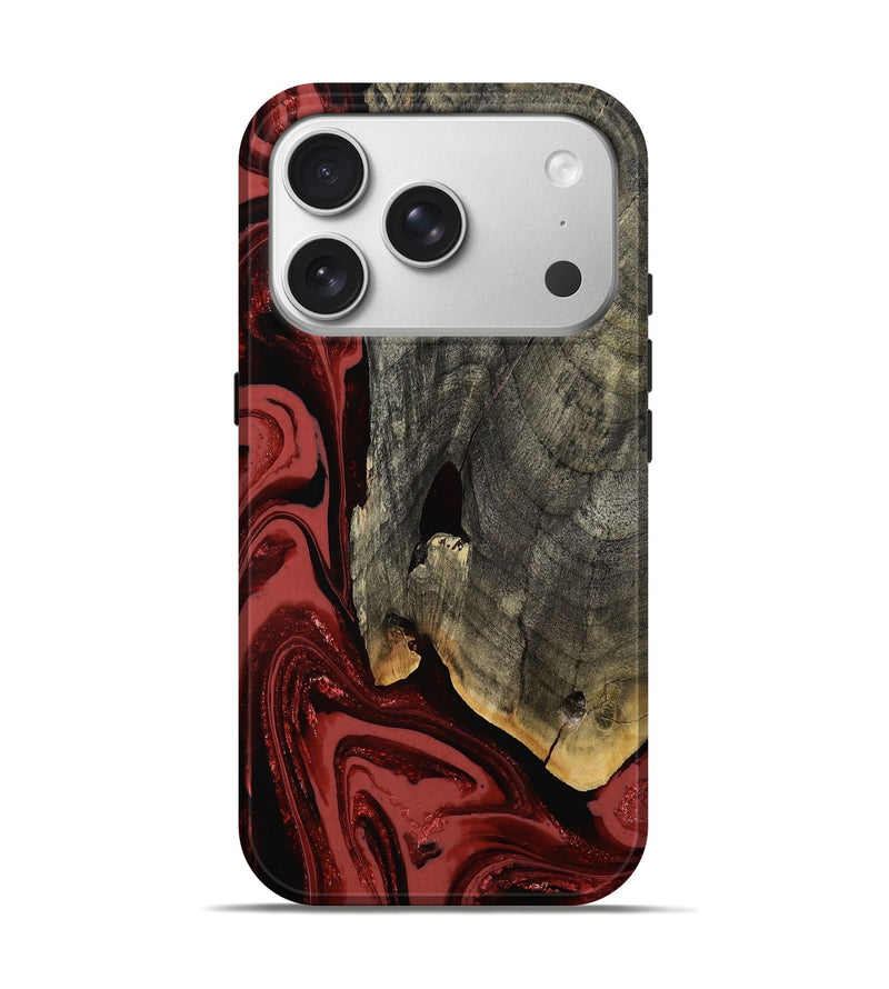 iPhone 17 Pro Wood Live Edge Phone Case - Bobbye (Red, 803028)