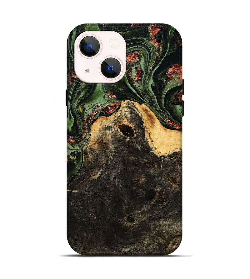 iPhone 14 Wood Live Edge Phone Case - Aurora (Green, 803030)