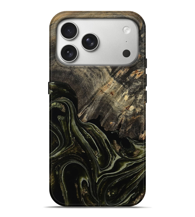 iPhone 17 Pro Max Wood Live Edge Phone Case - Dylan (Green, 803036)