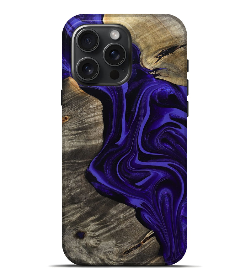 iPhone 16 Pro Max Wood Live Edge Phone Case - Emily (Purple, 803040)