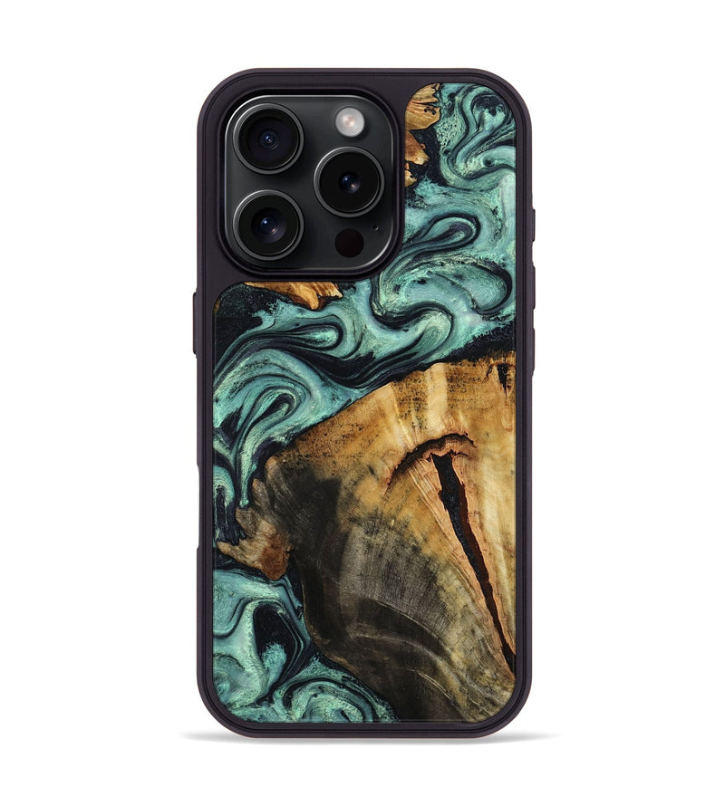 iPhone 16 Pro Wood Phone Case - Travis (Green, 803164)