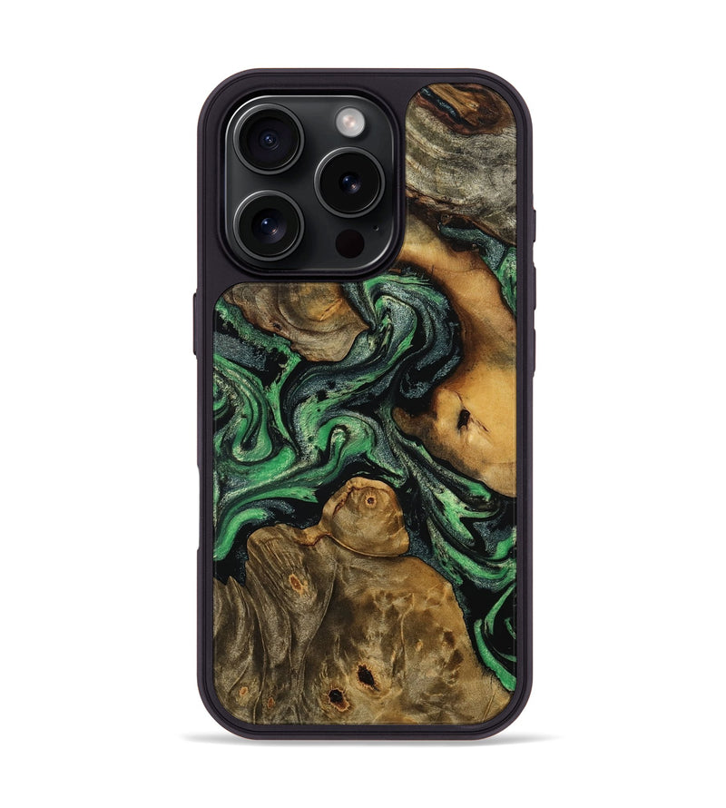 iPhone 16 Pro Wood Phone Case - Braden (Green, 803172)
