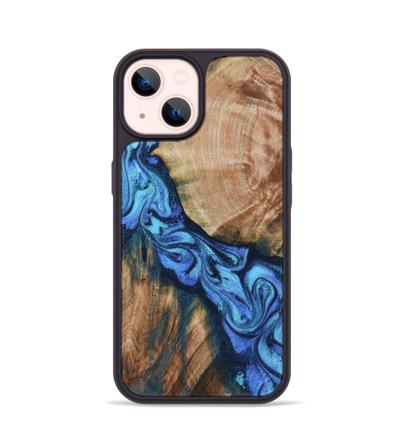 iPhone 14 Wood Phone Case - Rosie (Blue, 803174)