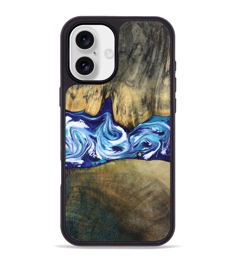 iPhone 16 Plus Wood Phone Case - Isabel (Blue, 803175)