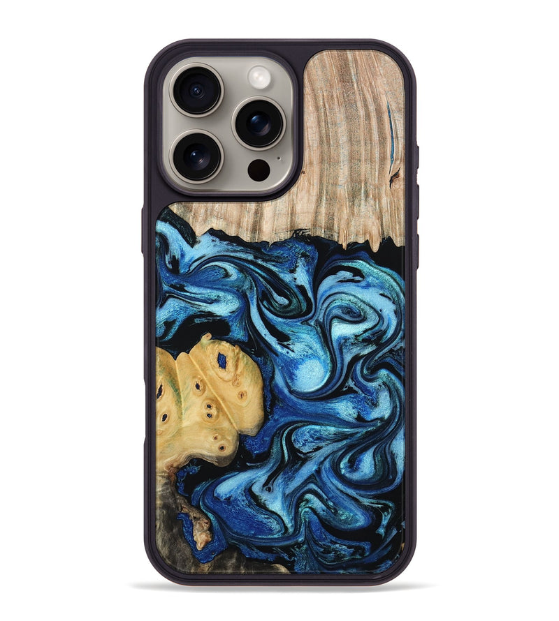 iPhone 16 Pro Max Wood Phone Case - Andre (Blue, 803181)