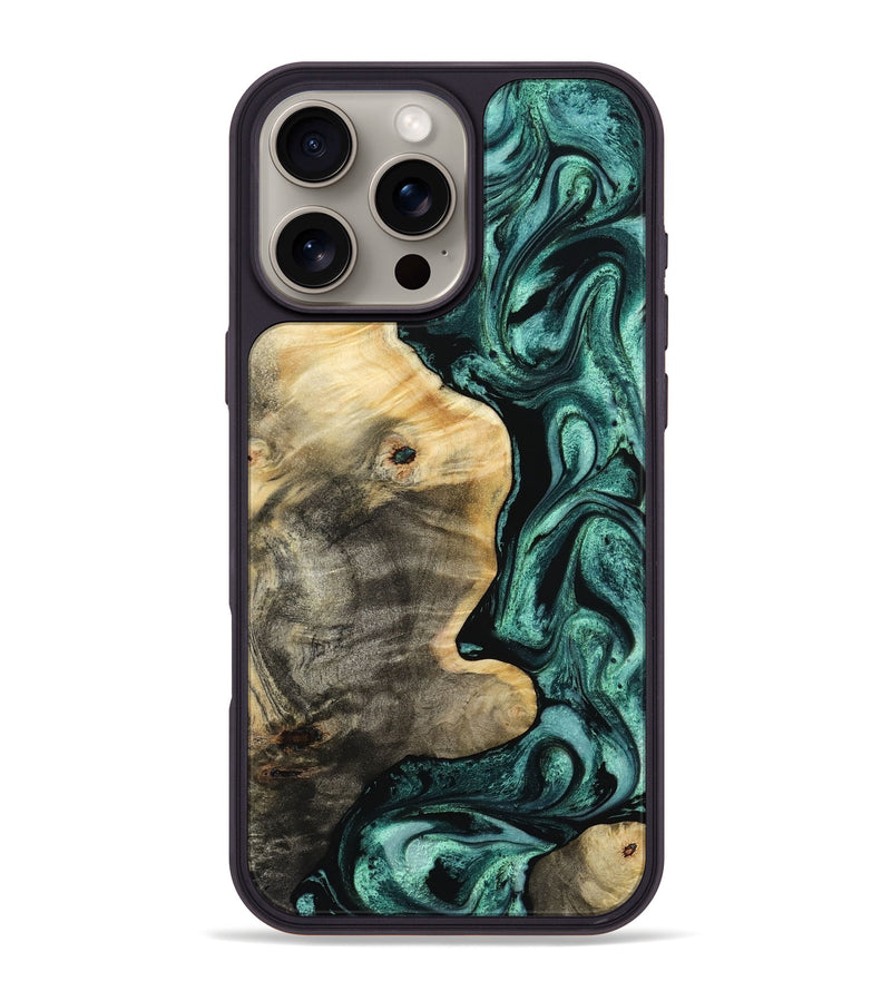 iPhone 16 Pro Max Wood Phone Case - Vicki (Green, 803191)