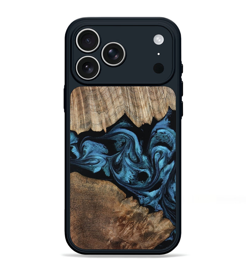 iPhone 17 Pro Max Wood Phone Case - Ibrahim (Blue, 803212)