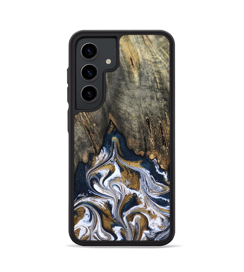 Galaxy S24 Wood Phone Case - Sena (Teal & Gold, 803227)