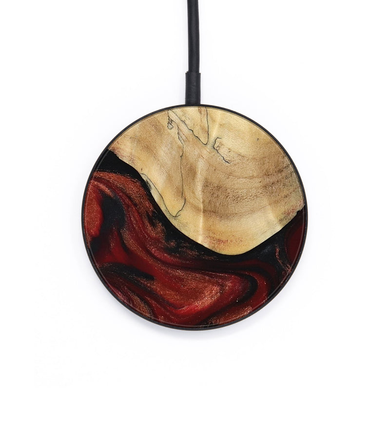 Circle Wood Wireless Charger - Aryan (Red, 803232)