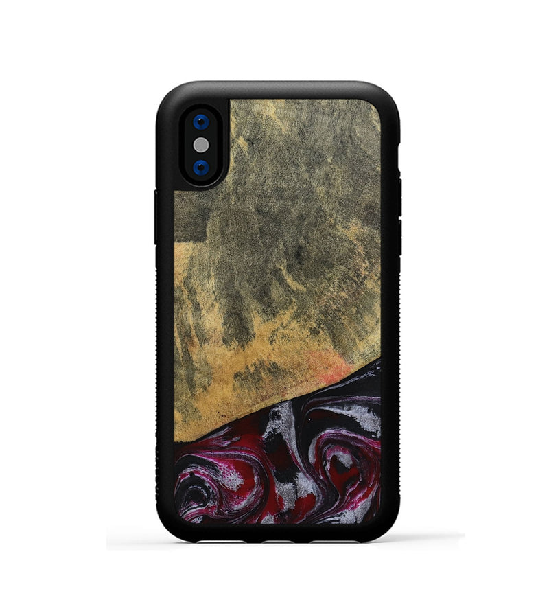 iPhone Xs Wood Phone Case - Reign (Red, 803233)
