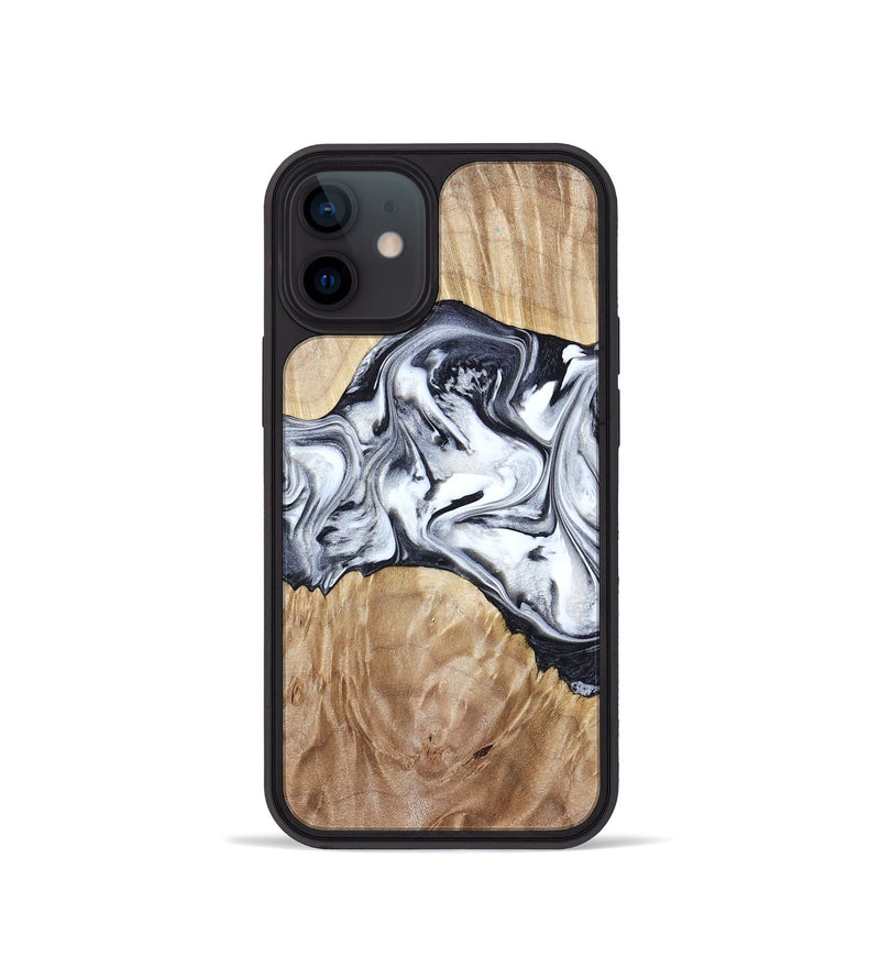 iPhone 12 mini Wood Phone Case - Haiden (Black & White, 803240)