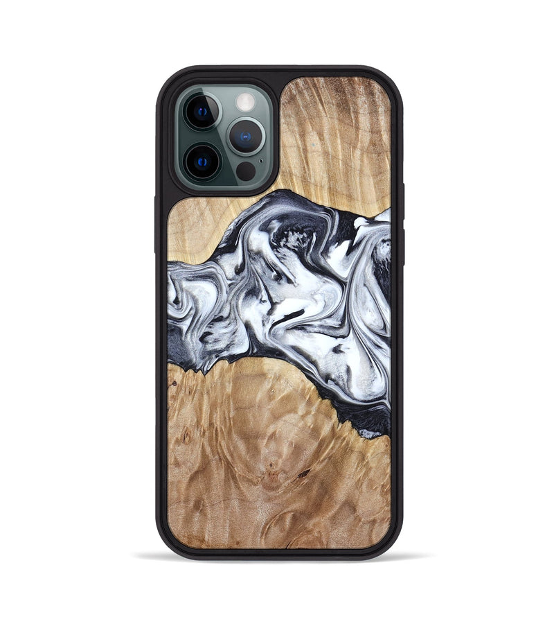 iPhone 12 Pro Wood Phone Case - Haiden (Black & White, 803240)