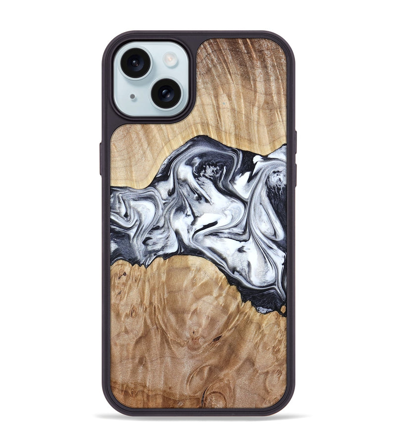 iPhone 15 Plus Wood Phone Case - Haiden (Black & White, 803240)
