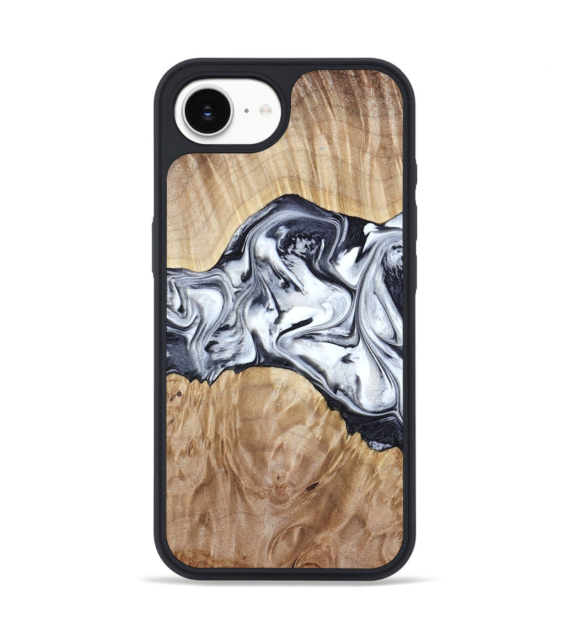 iPhone 16e Wood Phone Case - Haiden (Black & White, 803240)