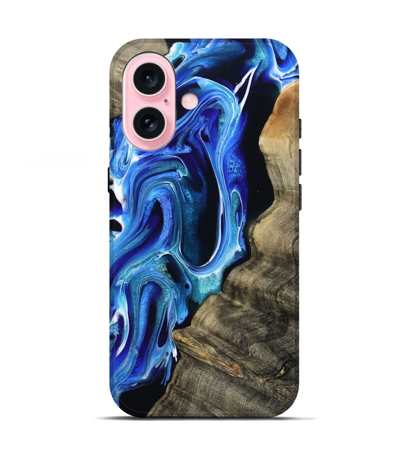 iPhone 17 Wood Live Edge Phone Case - Julius (Blue, 803264)