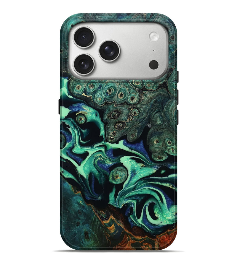 iPhone 17 Pro Max Wood Live Edge Phone Case - Latisha (Green, 803266)